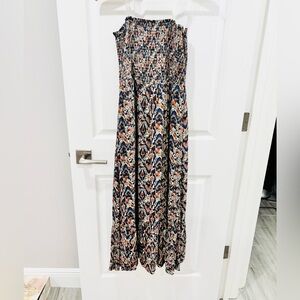 Evereve Multicolor Strapless Maxi Dress size Small
